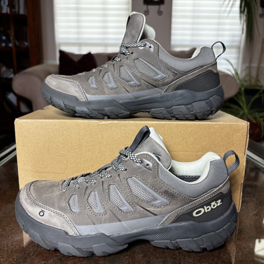 Oboz Sawtooth X Low Hiking Shoes Womens 8 Grey Trail Waterproof Outdoor Sneakers